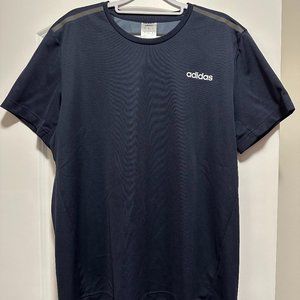 Adidas Men's T-Shirt Tennis Gym Workout L Blue/Gray Climalite